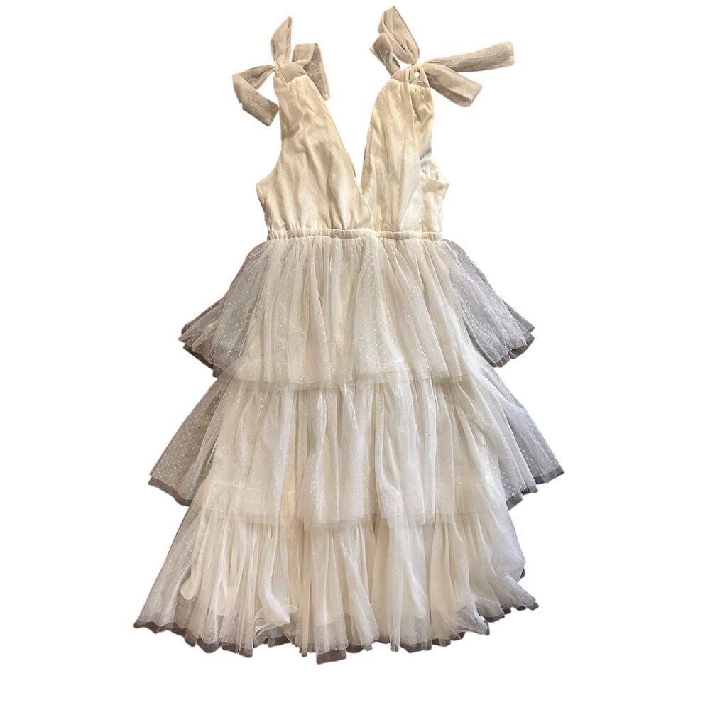 Baltic Born Cream and Gray Midi Dress